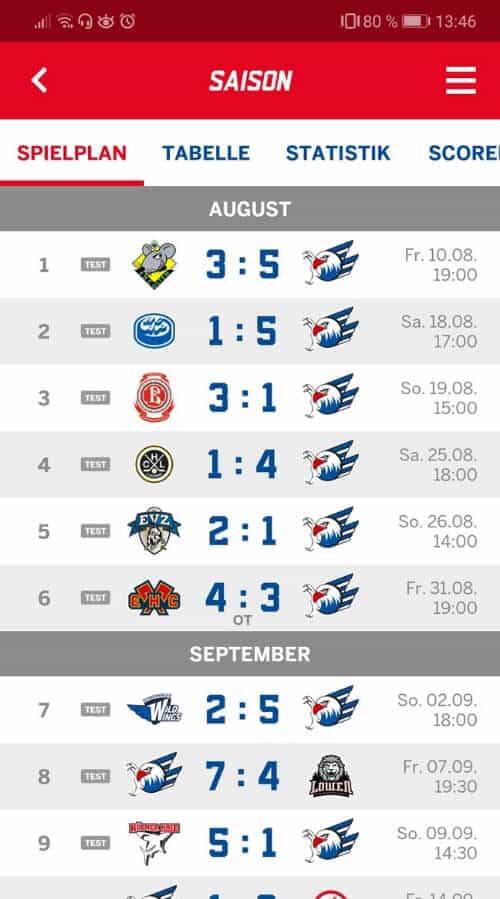 Adler Mannheim Fan App Screen