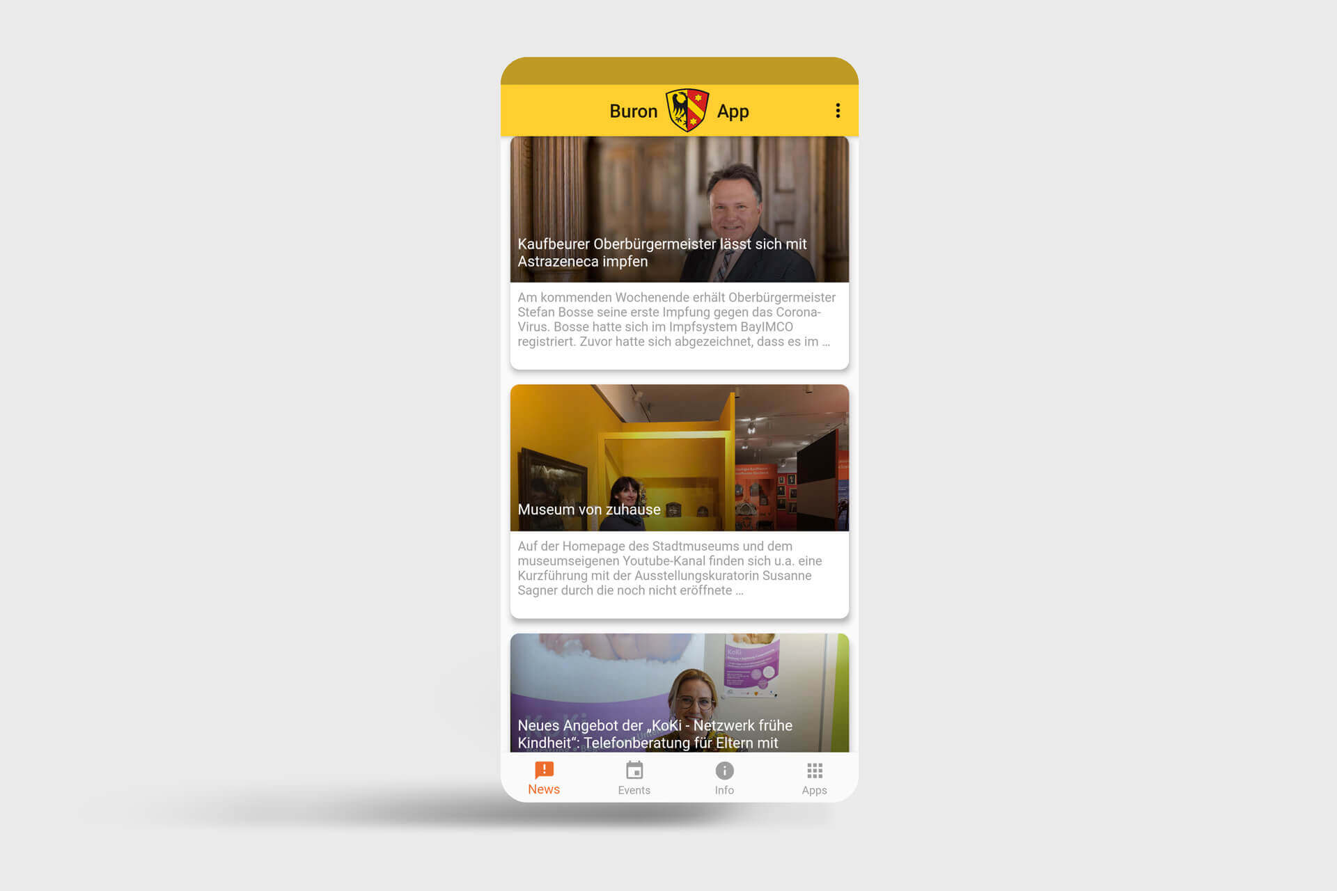 Buron-Referenz News Screen