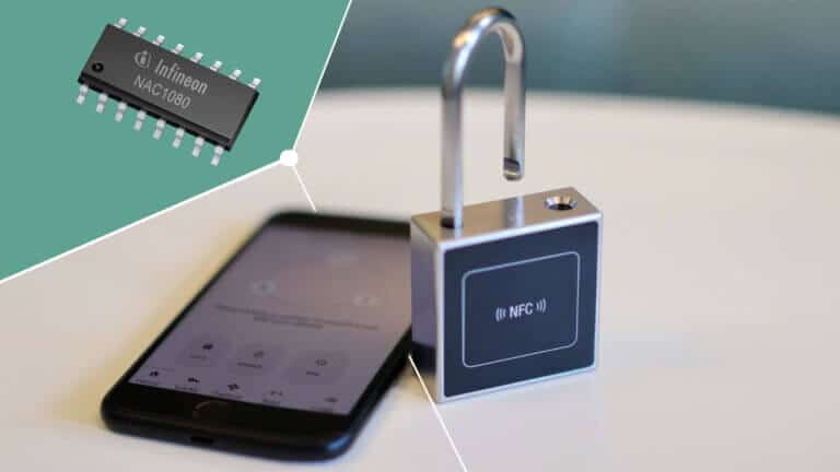 Infineon App und das dazugehörige Schloss, sowie der intelligente Chip